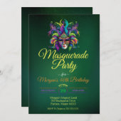 Masquerade maskerfeestdag kaart (Voorkant / Achterkant)