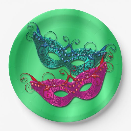 Masquerade-maskers Bord 9" (Voorkant)