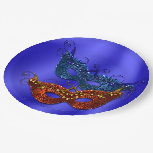 Masquerade-maskers Bord 9" (Gekanteld)