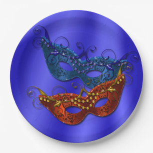 Masquerade-maskers Bord 9"