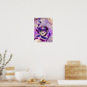 Masquerade maskervenetisch paars roze poster (Keuken)