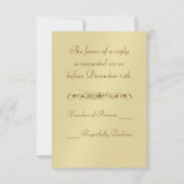 Masquerade Masque Holiday Gold RSVP Invitation (Dos)