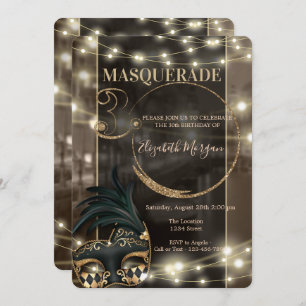 Masquerade Masque String Lights 30ste verjaardag Kaart