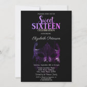 Masquerade, Masque violet Sweet 16 Invitation (Devant)