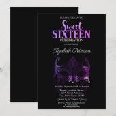 Masquerade, Masque violet Sweet 16 Invitation (Devant / Derrière)
