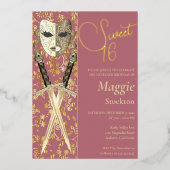 Masquerade médiévale Sweet 16 Invitation (Recto)