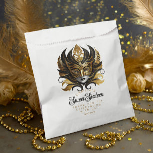 Masquerade Motief Sweet 16 Zwart Goud ID1032 Bedankzakje