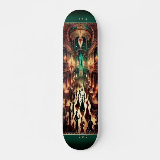 "Masquerade Mystique: Victoriaans Ball Skateboard  (Voorkant)