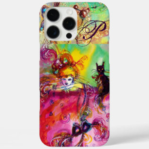 MASQUERADE NACHT / LADY MET ZWARTE CAT-MONOGRAM iPhone 16 PRO MAX HOESJE