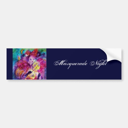 MASQUERADE NACHT / Venetiaans carnaval Bumpersticker (Voorkant)