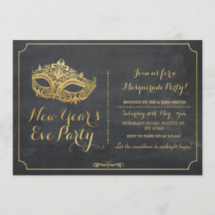 MASQUERADE Nieuwjaar Jaar Eve Party Mask nodigt ui Kaart