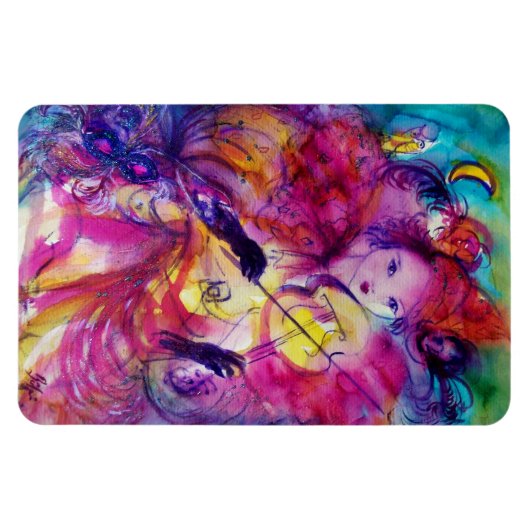 MASQUERADE NIGHT / Venetiaans Carnaval Magneet (Horizontaal)