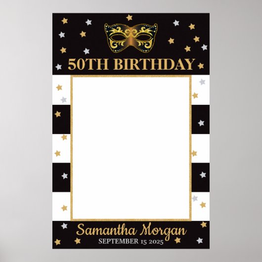 Masquerade Party Birthday Photo Prop Lijst Mask Poster (Voorkant)
