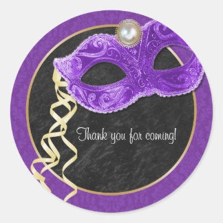 Masquerade Party Dank u Sticker - paarse