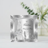 Masquerade Party Fabulous 50 Birthday Silver 2 Kaart (Staand voorkant)