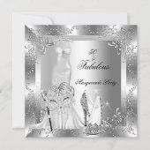 Masquerade Party Fabulous 50 Birthday Silver 2 Kaart (Voorkant)