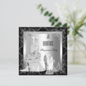 Masquerade Party Fabulous 50 Birthday Silver Kaart (Staand voorkant)