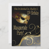 Masquerade Party Invitation for Audrey Kaart (Voorkant)