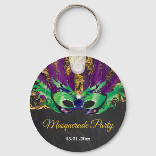 Masquerade Party Magical Night Green Paars Gold Sleutelhanger