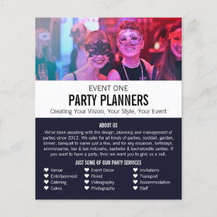 Masquerade Party, Party Event Planner Adverteren Flyer