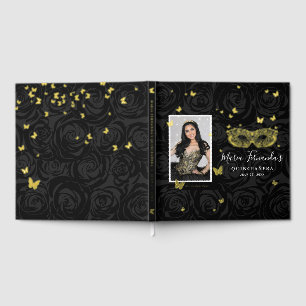 Masquerade Party Photo Real Gold Foil Black Quince