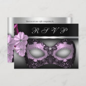 Masquerade Party RSVP nodigt uit (Voorkant / Achterkant)