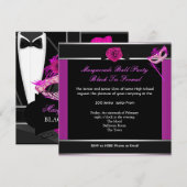 Masquerade Prom High School Dance Formele Roze Kaart (Voorkant / Achterkant)