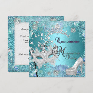 Masquerade Quinceanera 15de Feest Blauwe Tiara Sch Kaart