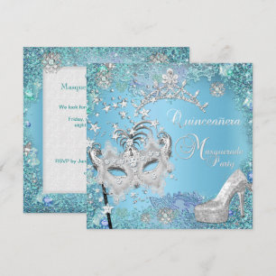 Masquerade Quinceanera 15de Feest Blauwe Tiara Sch Kaart