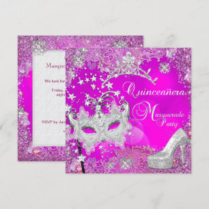 Masquerade Quinceanera 15de feest Tiara Schoen Kaart