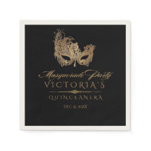 Masquerade Quinceanera Chic Zwart Goud