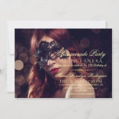 Masquerade Quinceanera Photo Invitation (Devant)