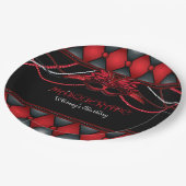 Masquerade, Red & Black Party 9-inch Bord papier (Gekanteld)