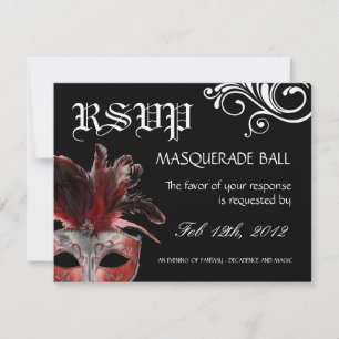 Masquerade Reply Cards RSVP Kaartje