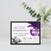 Masquerade Reply Cards RSVP Kaartje (Staand voorkant)
