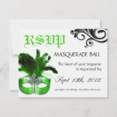 Masquerade Reply Cards RSVP Kaartje (Voorkant)