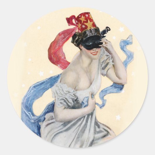 Masquerade Ronde Sticker (Voorkant)