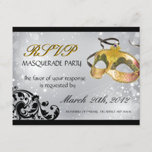 Masquerade RSVP-kaarten RSVP Kaartje