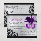 Masquerade RSVP-kaarten RSVP Kaartje (Voorkant / Achterkant)