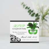 Masquerade RSVP-kaarten RSVP Kaartje (Staand voorkant)