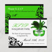 Masquerade RSVP-kaarten RSVP Kaartje (Voorkant / Achterkant)