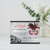 Masquerade RSVP-kaarten RSVP Kaartje (Staand voorkant)