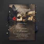 Masquerade Soiree Venetiaanse Maskers Duo 50e verj Kaart
