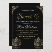 Masquerade sucré 16 invitation (Devant / Derrière)