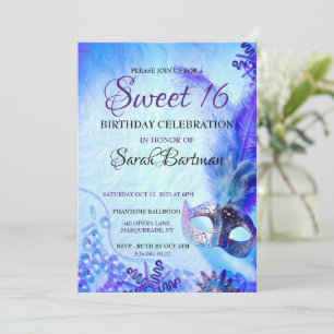 Masquerade sucré 16 invitation