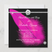 Masquerade Sweet 16 Hot Pink Black doethermasker Kaart (Achterkant)