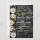 Masquerade Sweet 16 invitation (Devant)