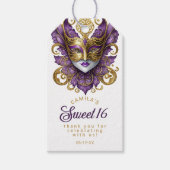 Masquerade Sweet 16 Paars Goud ID1032 Cadeaulabel (Voorkant)