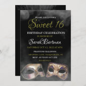 Masquerade Sweet 16 Uitnodigingen (Voorkant / Achterkant)