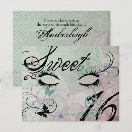 Masquerade Sweet 16 Uitnodigingen (Voorkant / Achterkant)